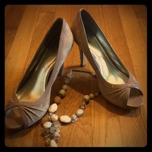 Style &co. Taupe peek toe heels
